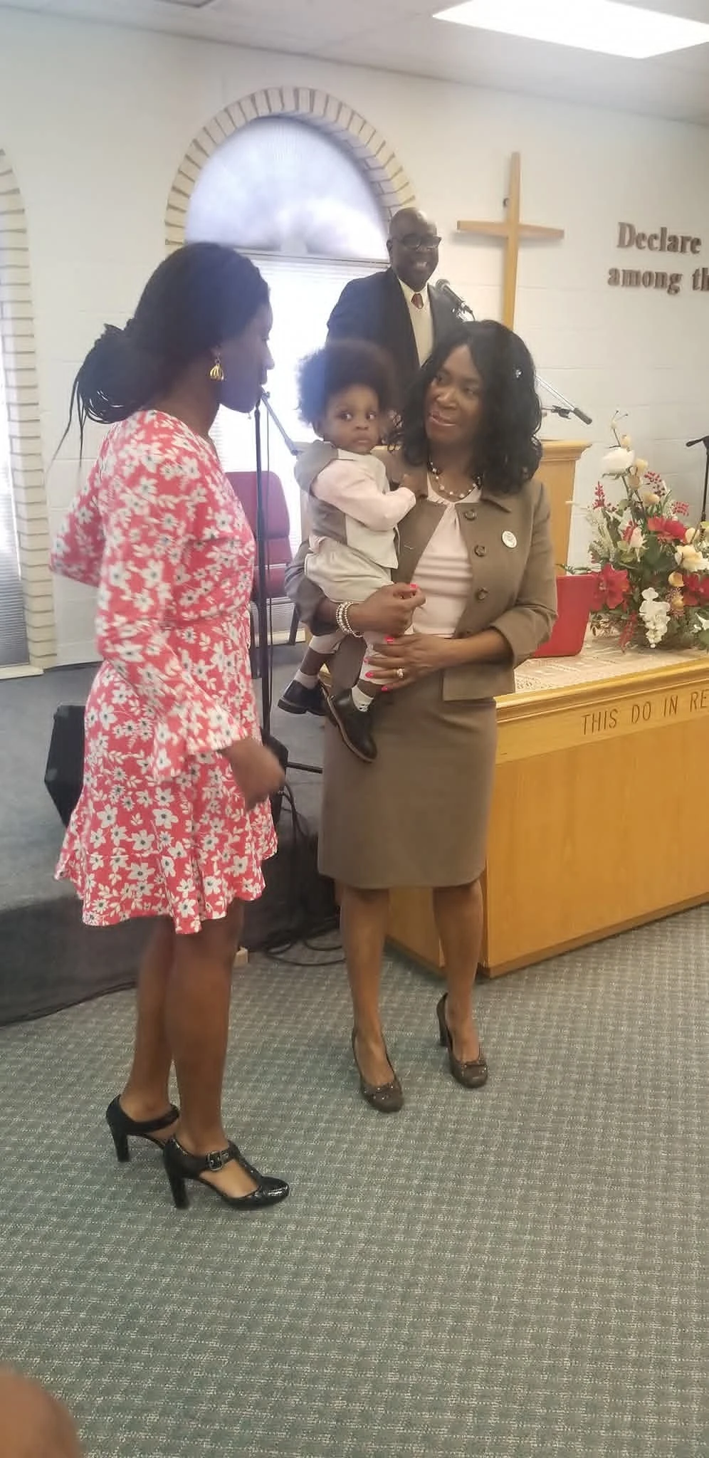 A family moment inside Bethel church